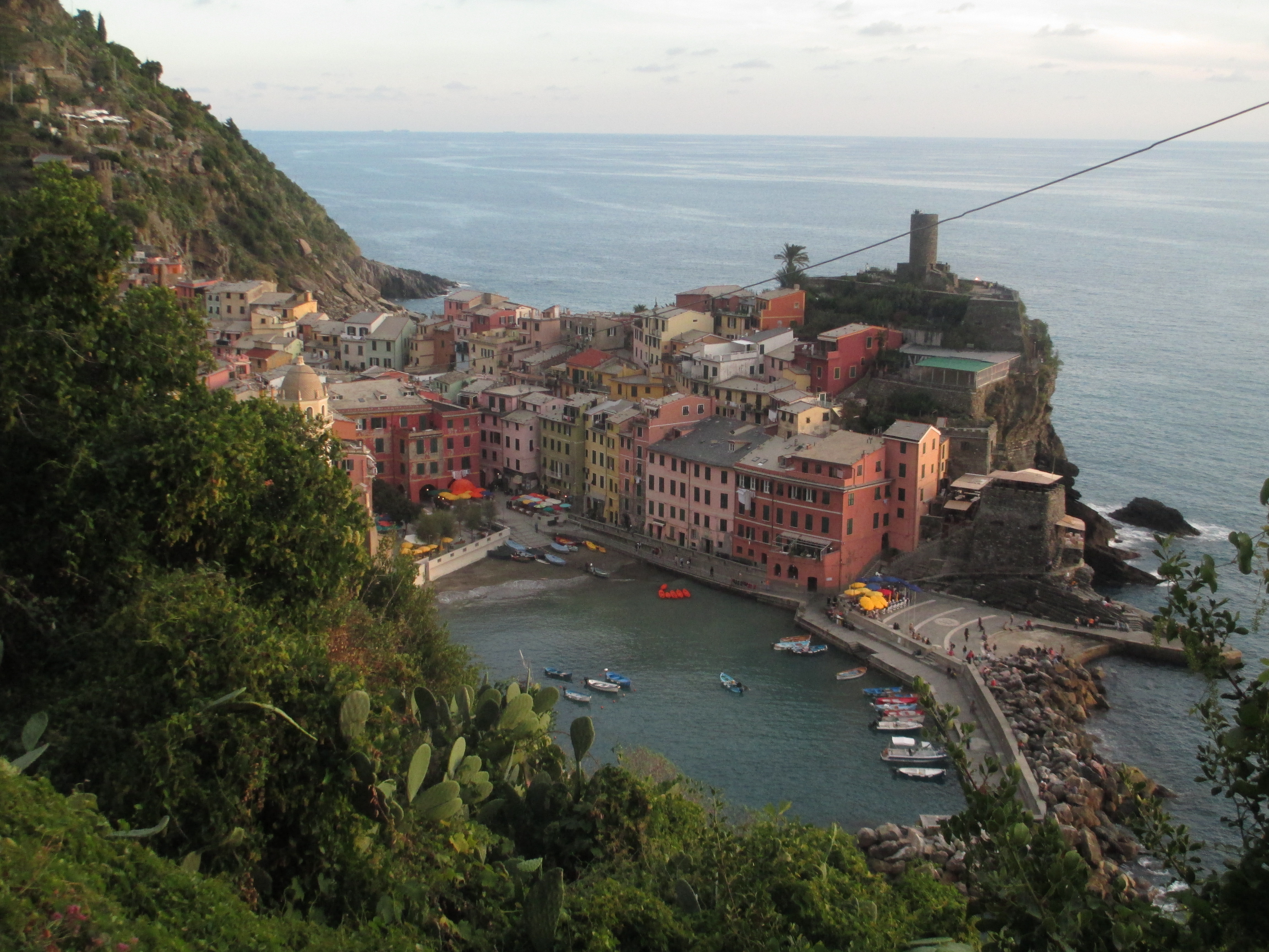A view of Vernazza, Italy from the Blue Trail